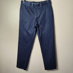 Lands' End Tailored Fit No Iron Flat Front Navy Twill Pants-Size 32x32